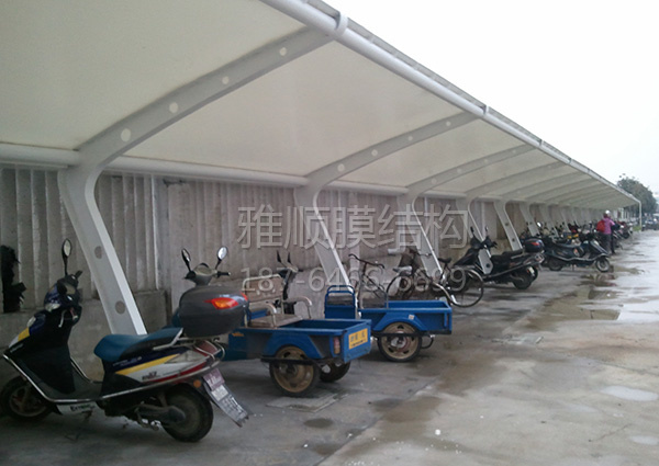 膜結構電動車、自行車棚